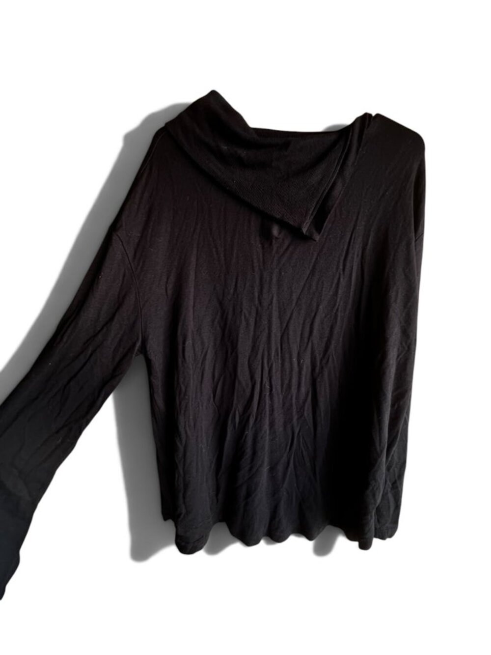 Cynthia Rowley Black Cowl Neck Long Sleeve Pullover Top Size M